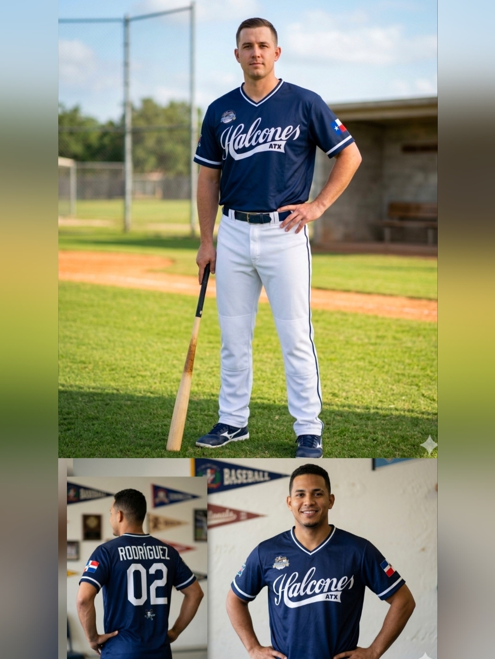 ATX Men's Navy Short Sleeve Baseball Tee